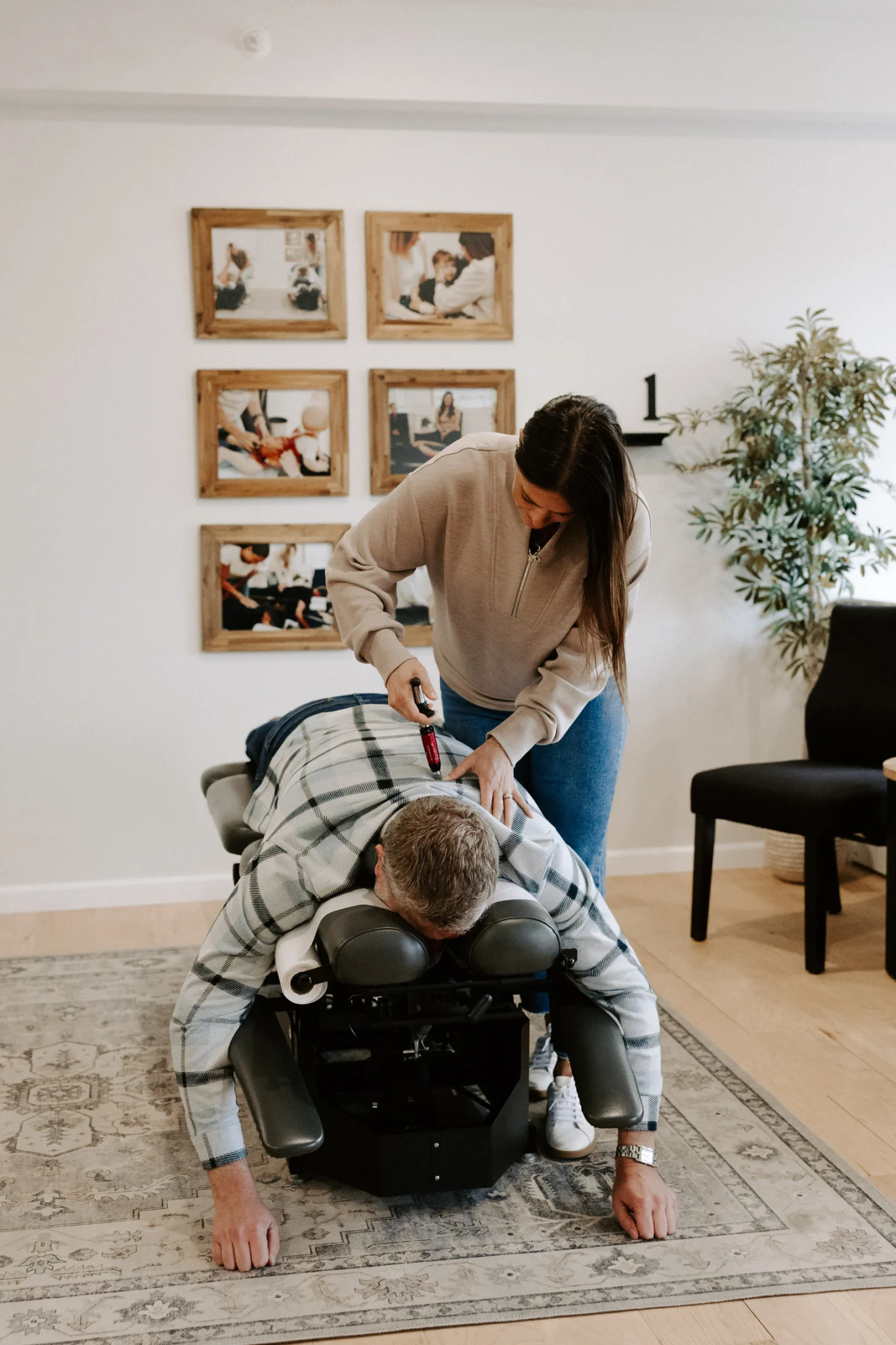 Child receiving gentle chiropractic care at Wellhouse Chiropractic